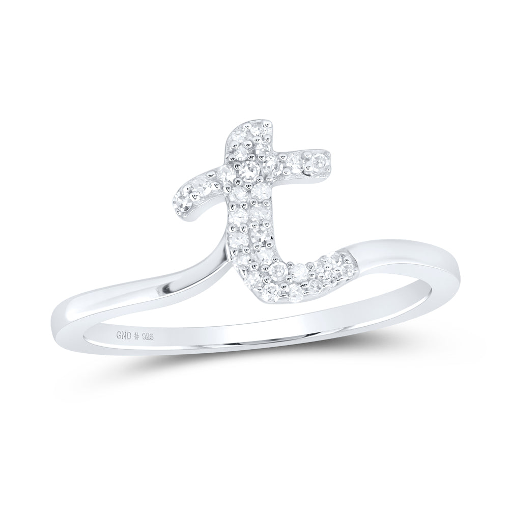 1/10CTW-DIA P1 GIFT INITIAL "T" LADIES RING