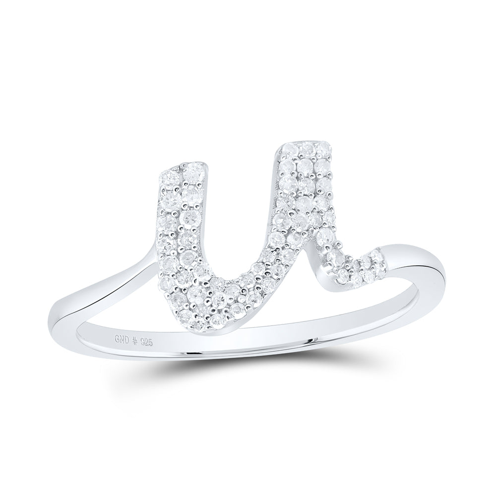 1/5CTW-DIA P1 GIFT INITIAL "U" LADIES RING