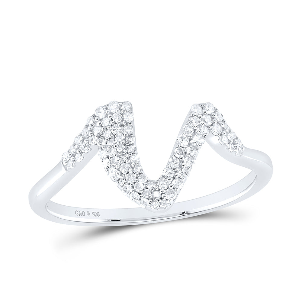 1/5CTW-DIA P1 GIFT INITIAL "V" LADIES RING