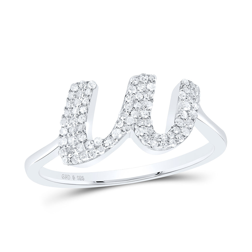 1/4CTW-DIA P1 GIFT INITIAL "W" LADIES RING