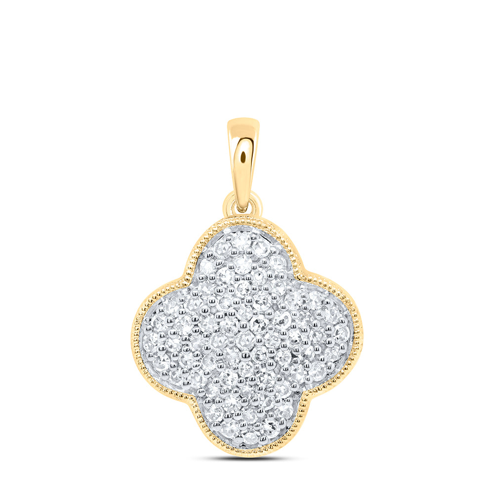 1/4CTW-DIA NK GIFT CLOVER PENDANT