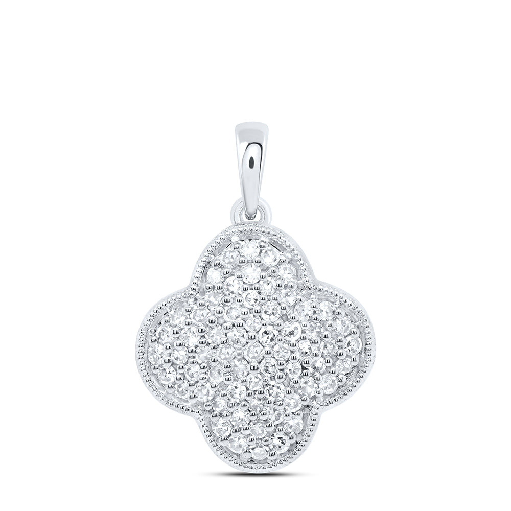 1/4CTW-DIA NK GIFT CLOVER PENDANT