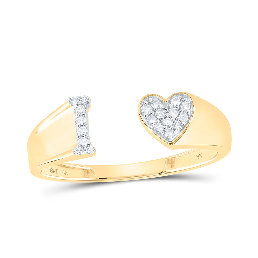 1/10CTW-DIA NK GIFT INITIAL "I" LADIES HEART RING