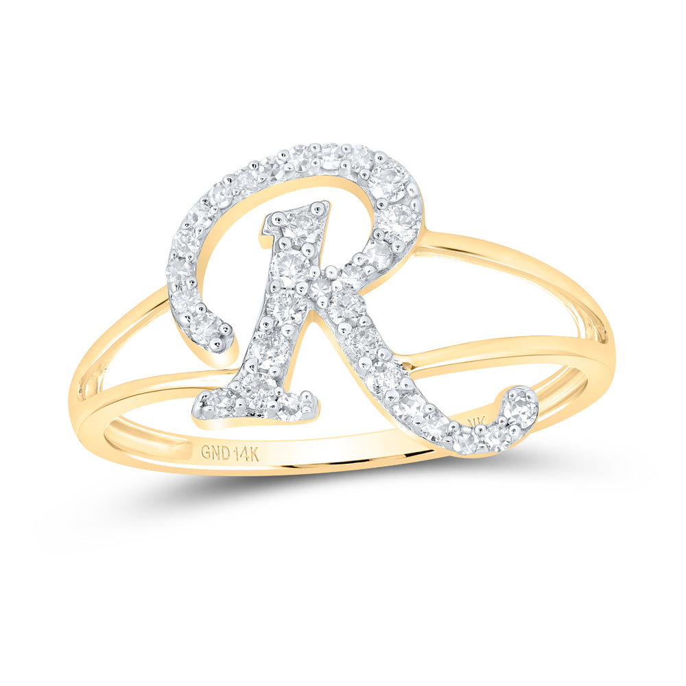 1/5CTW-DIA NK GIFT INITIAL "R" LADIES RING