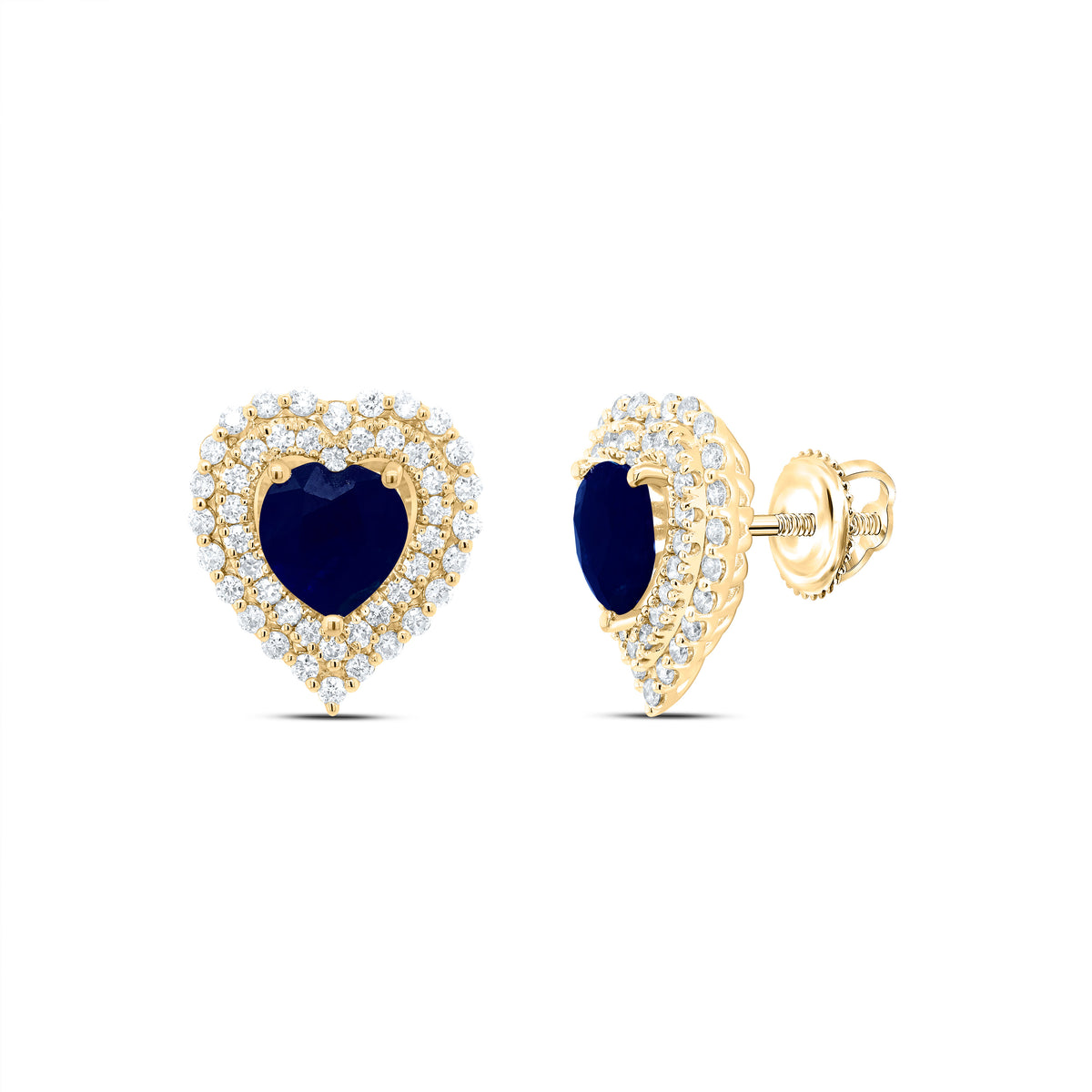 5/8CTW-DIA ANA M 6X6MM HEART-BS NAT GEM EARRING