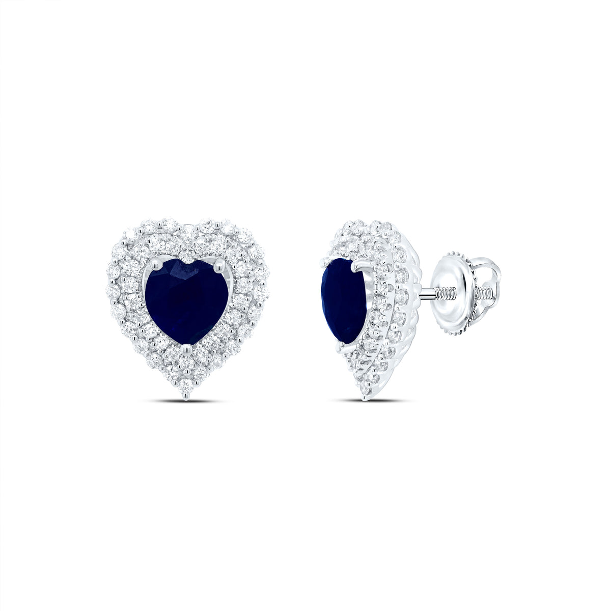 5/8CTW-DIA ANA M 6X6MM HEART-BS NAT GEM EARRING