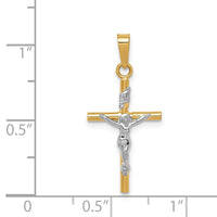 Load image into Gallery viewer, 14k Two-tone INRI Crucifix Pendant
