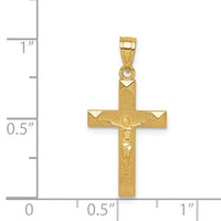 Load image into Gallery viewer, 14k Diamond-cut Crucifix Pendant
