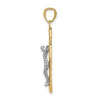 Load image into Gallery viewer, 14k Two-tone Crucifix Pendant
