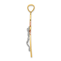 Load image into Gallery viewer, 14k Tri-color Crucifix Pendant
