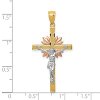 Load image into Gallery viewer, 14k Tri-color Crucifix Pendant

