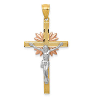 Load image into Gallery viewer, 14k Tri-color Crucifix Pendant
