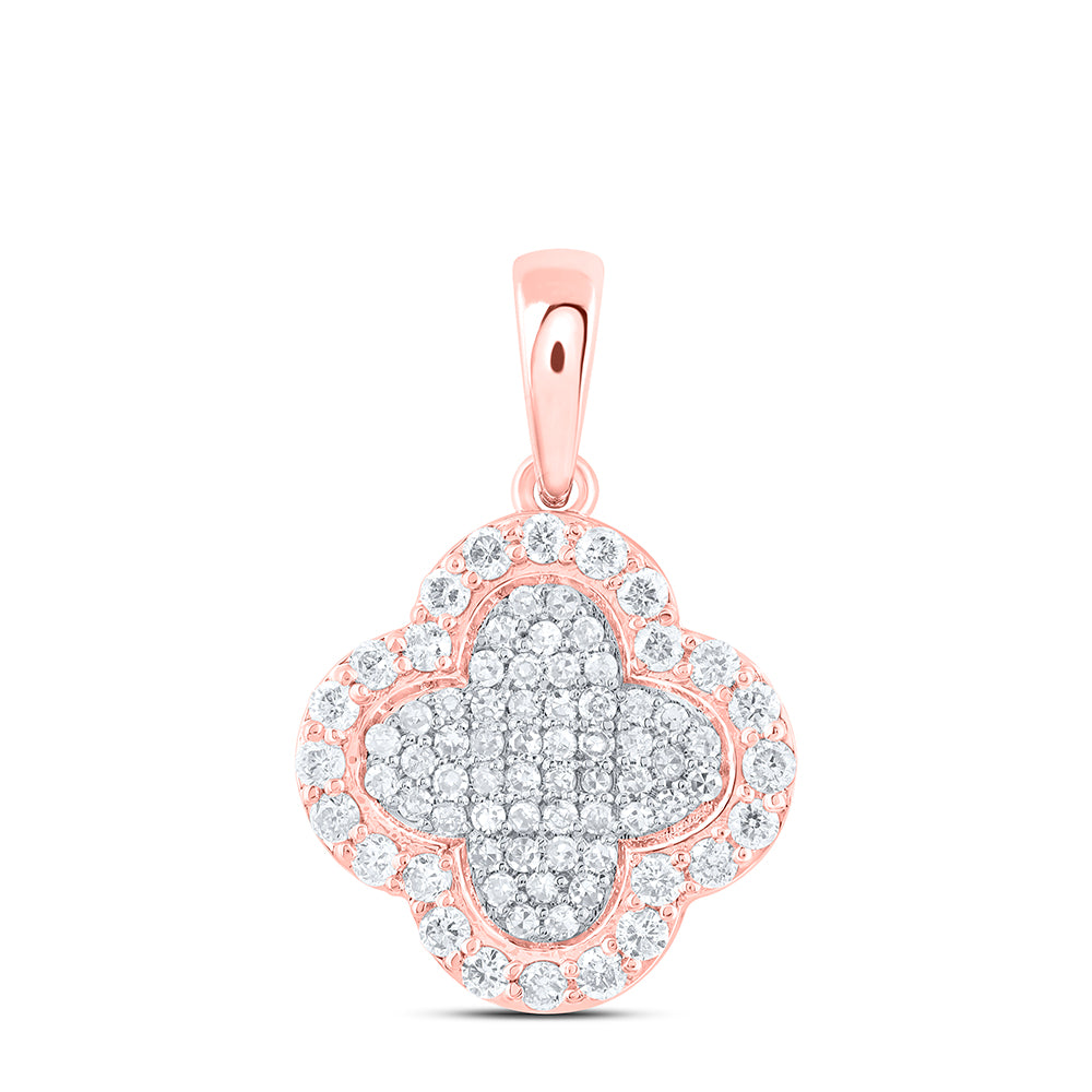 1/4CTW-DIA NK GIFT CLOVER PENDANT