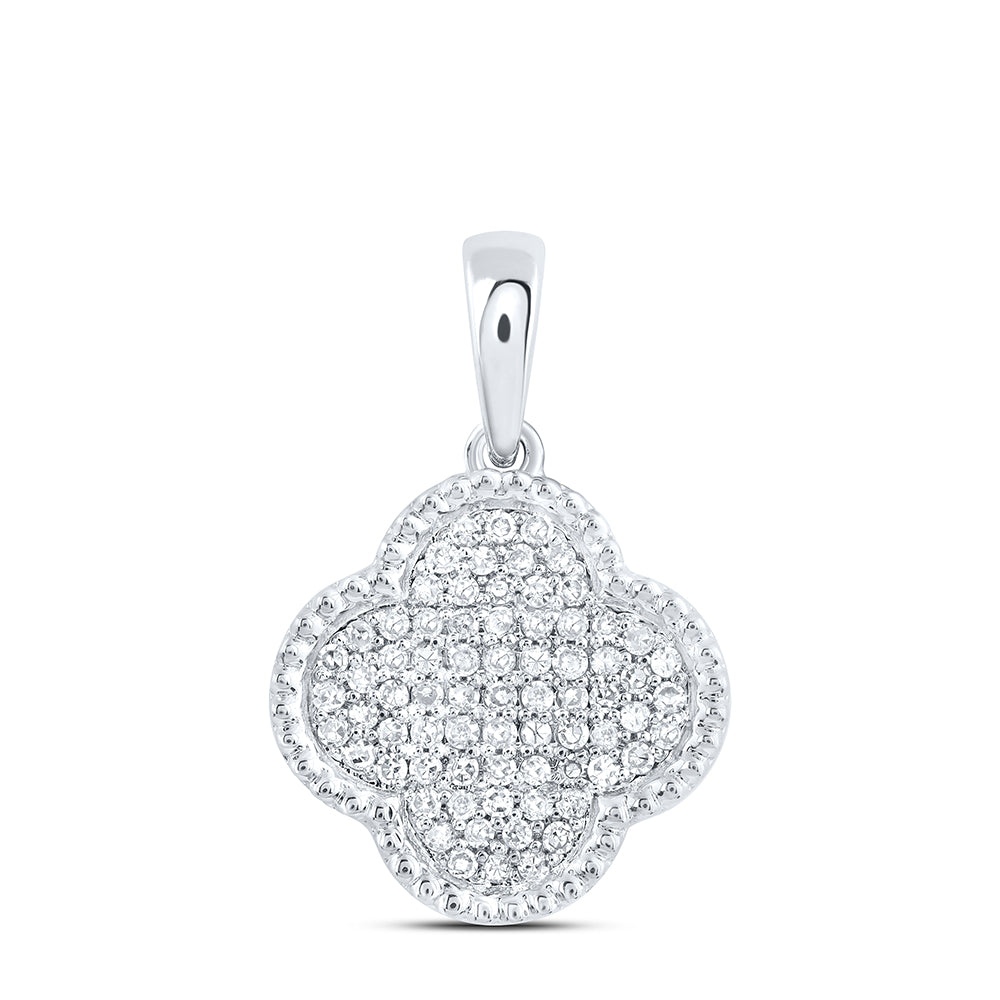 1/6CTW-DIA NK GIFT CLOVER PENDANT