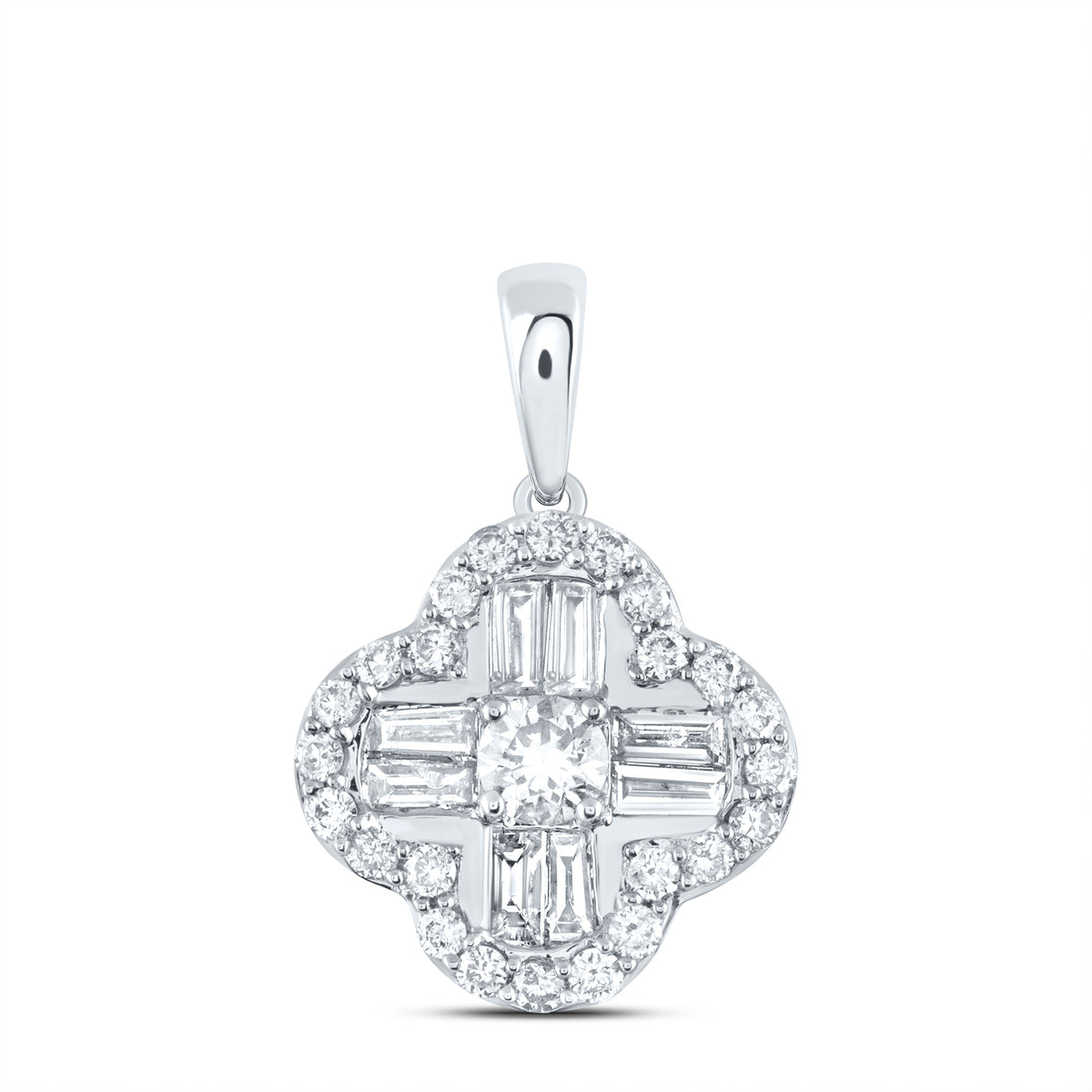 1/2CTW-DIA NK GIFT CLOVER PENDANT