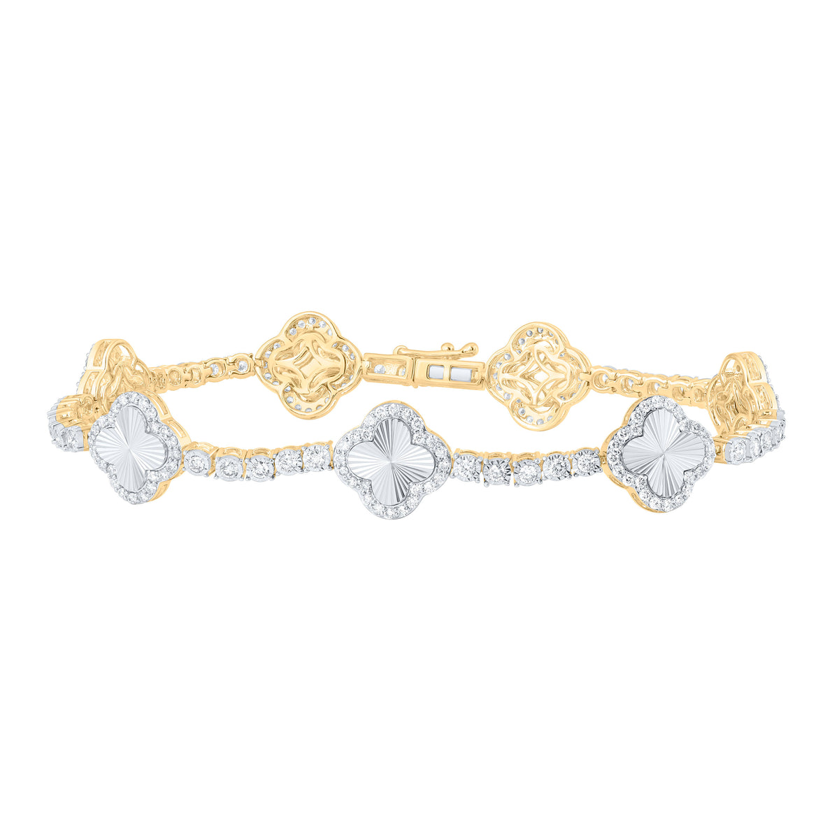 1 3/4CTW-DIA NK FASHION CLOVER BRACELET (7 INCH)