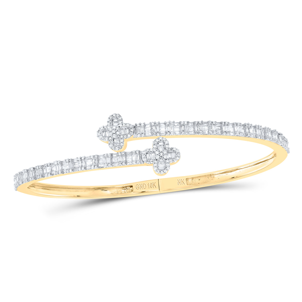 1 5/8CTW-DIA NK CLOVER LADIES BANGLE(55X65MM)