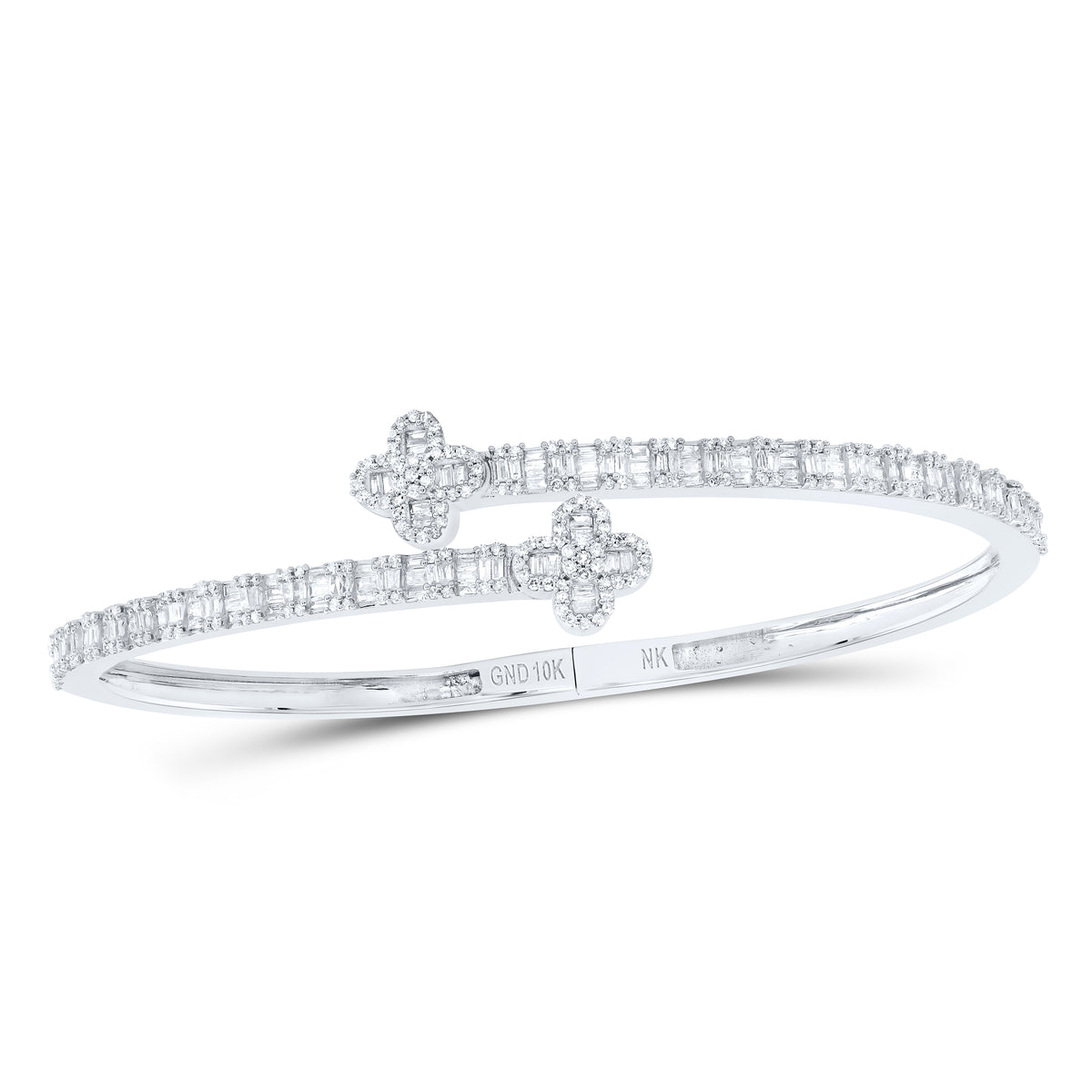 1 5/8CTW-DIA NK CLOVER LADIES BANGLE(55X65MM)
