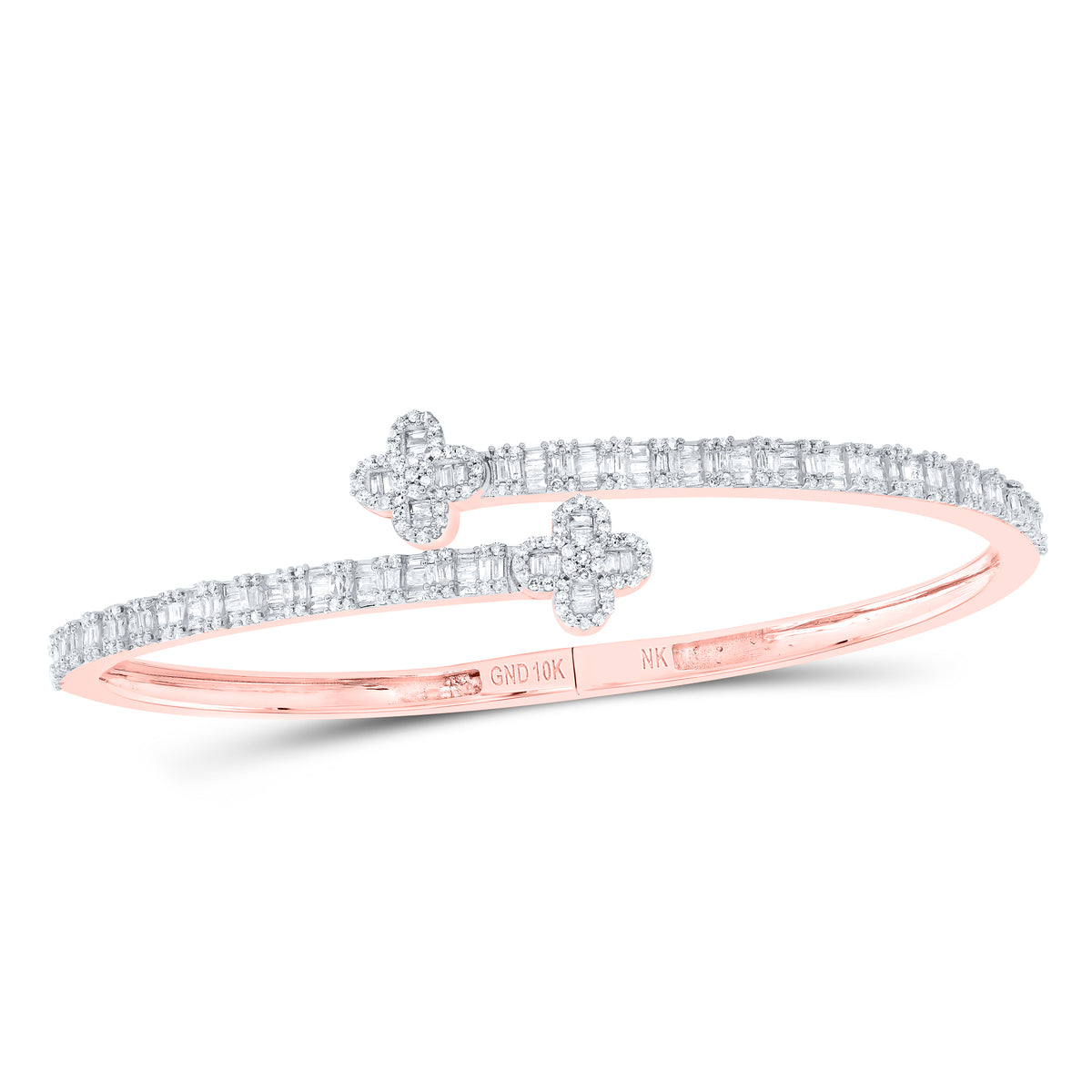 1 5/8CTW-DIA NK CLOVER LADIES BANGLE(55X65MM)