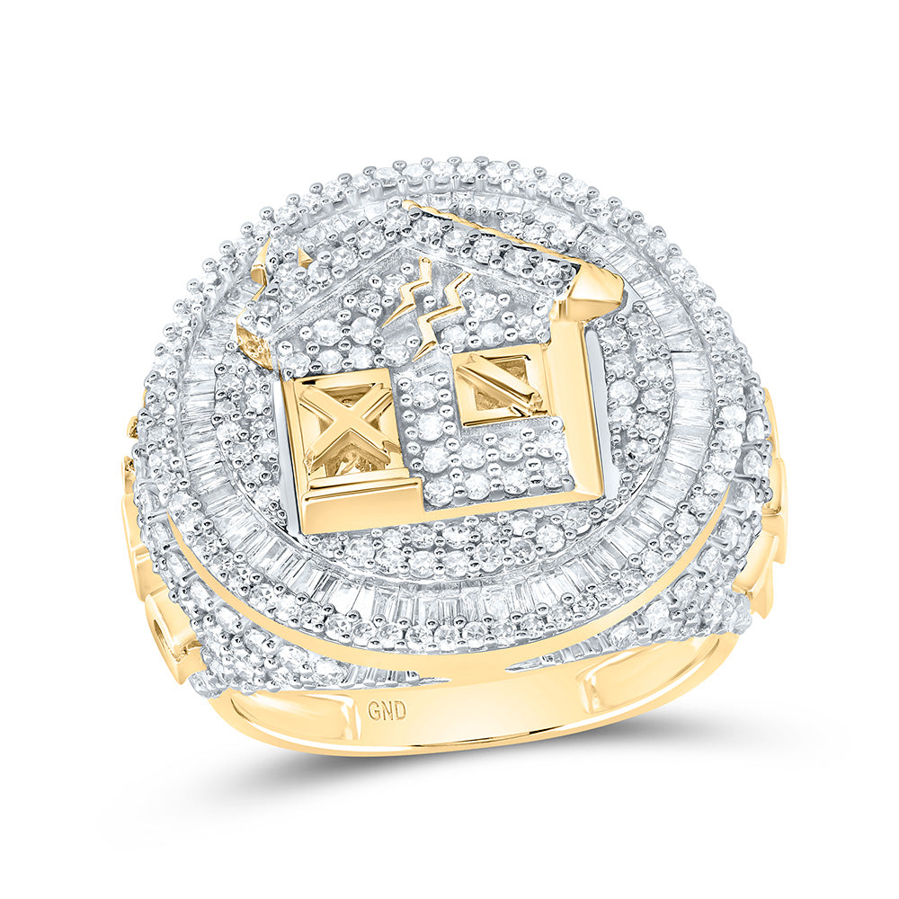 2 7/8CTW-DIA NK TRAP HOUSE MENS RING