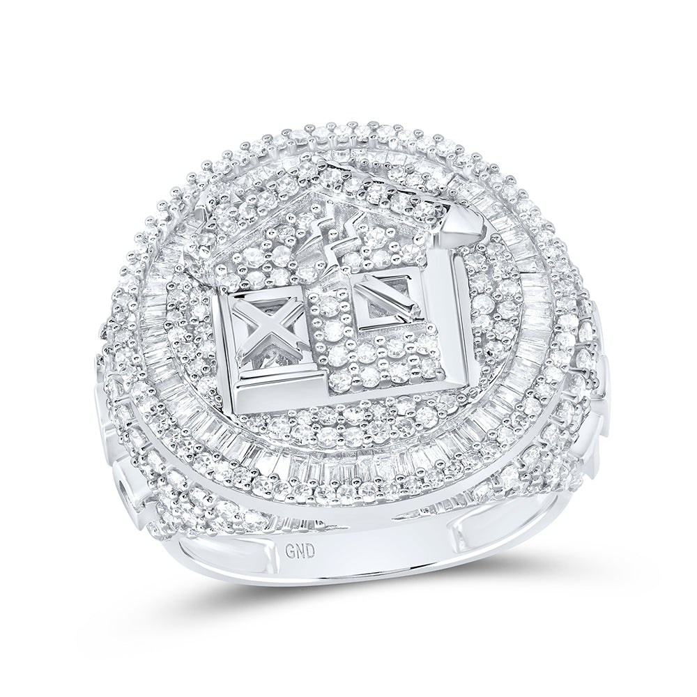 2 7/8CTW-DIA NK TRAP HOUSE MENS RING