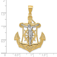 Load image into Gallery viewer, 14k Two-tone Mariner&#39;s Cross Pendant
