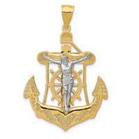 Load image into Gallery viewer, 14k Two-tone Mariner&#39;s Cross Pendant
