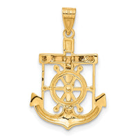 Load image into Gallery viewer, 14k Tri-color Diamond-cut w/Textured Mariner&#39;s Cross Pendant
