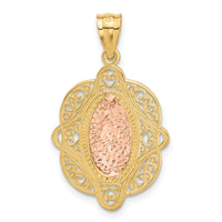 Load image into Gallery viewer, 14k Two-tone Rose Virgin Mary Pendant
