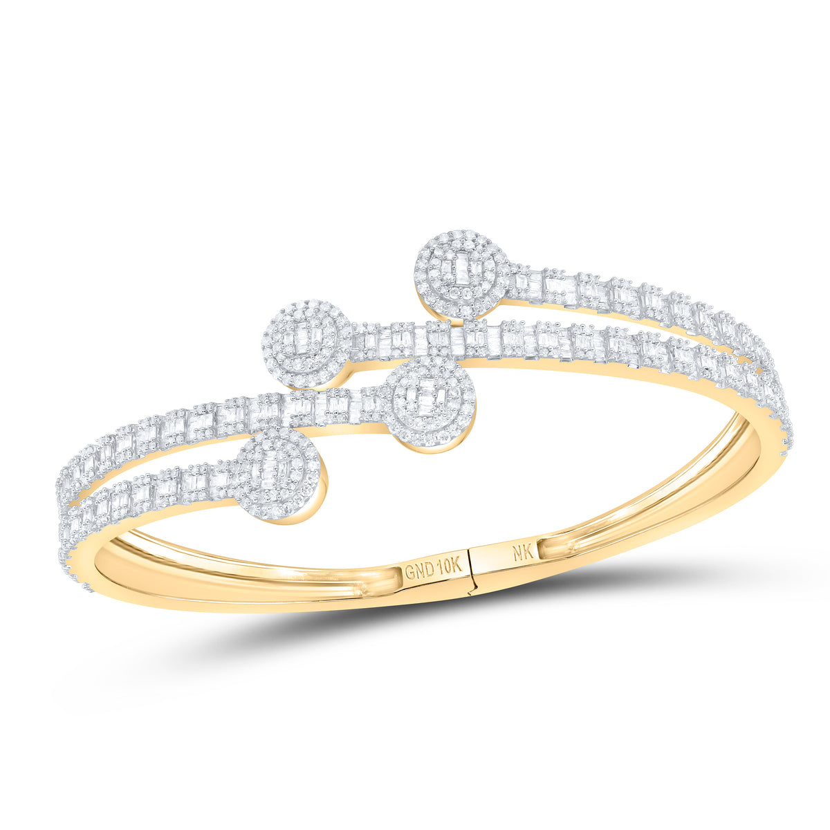 3 1/2CTW-DIA NK CUFF LADIES ROUND BANGLE (55x65 MM)