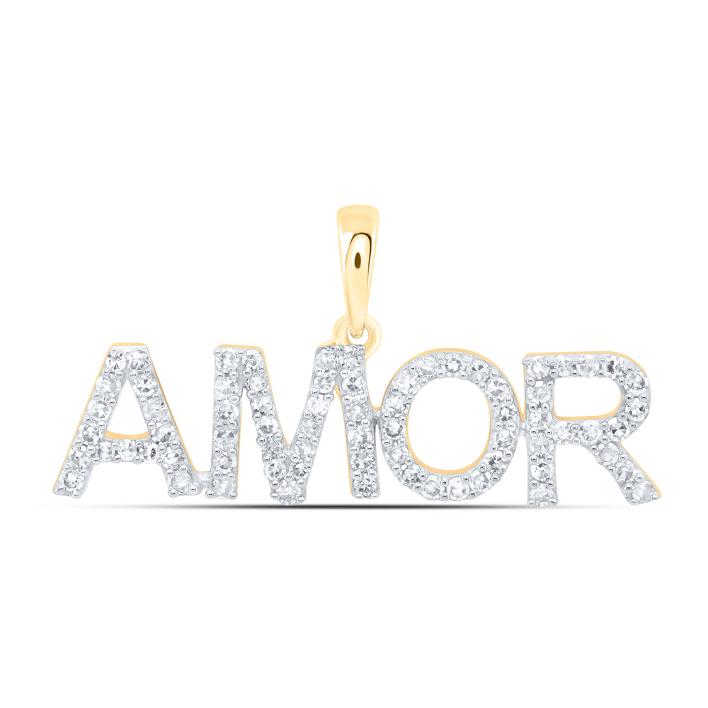 1/4CTW-DIA NK FASHION "AMOR" PENDANT