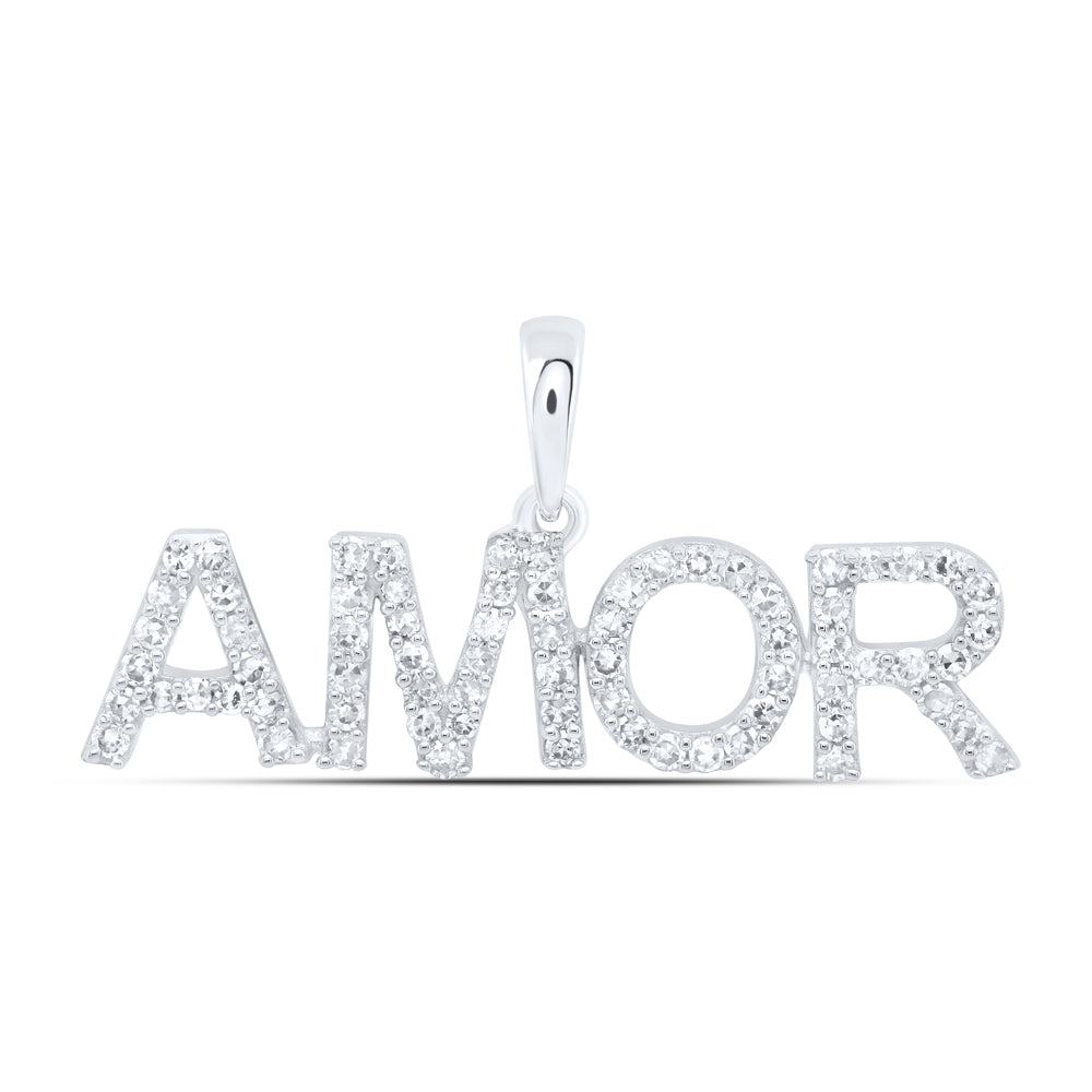 1/4CTW-DIA NK FASHION "AMOR" PENDANT