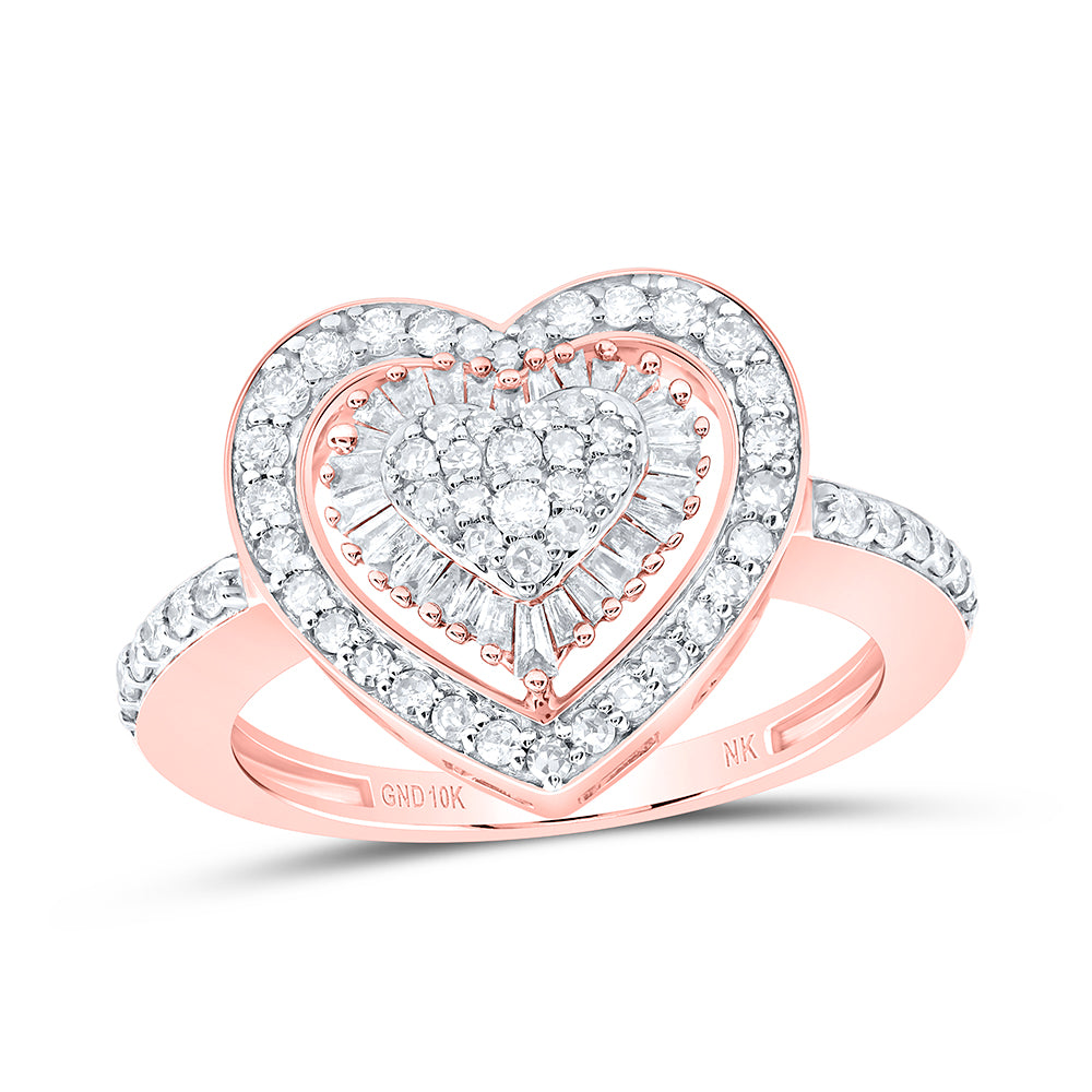 5/8CTW DIA NK FASHION HEART RING