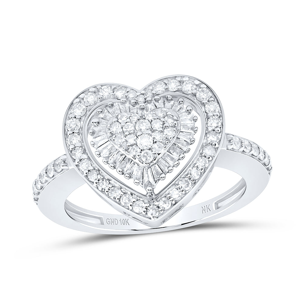 5/8CTW DIA NK FASHION HEART RING