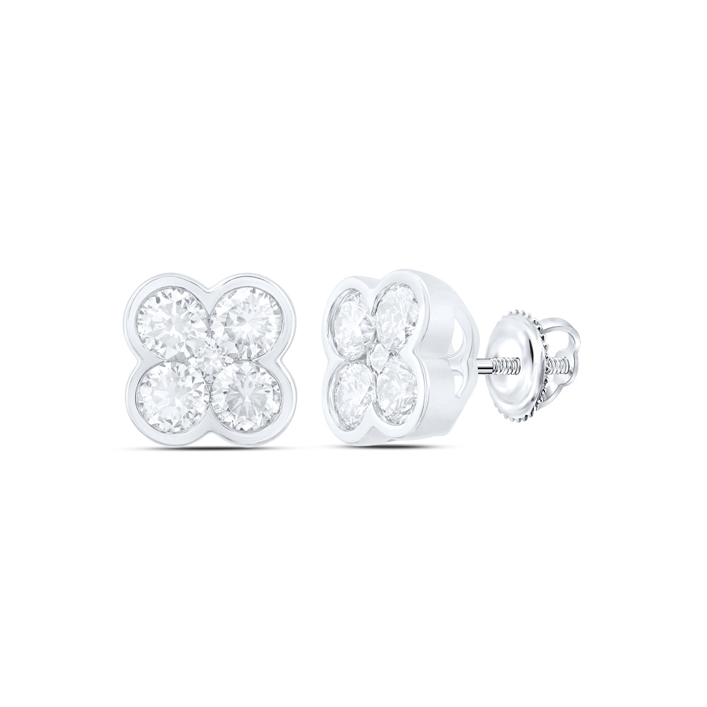 1CTW-DIA NK FASHION CLOVER EARRING