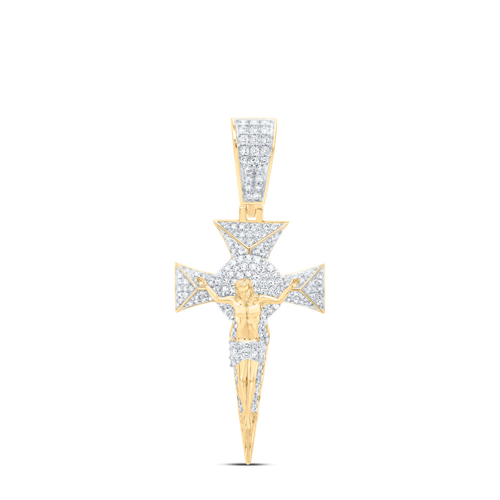 1CTW-DIA NK JESUS CROSS MENS CHARM