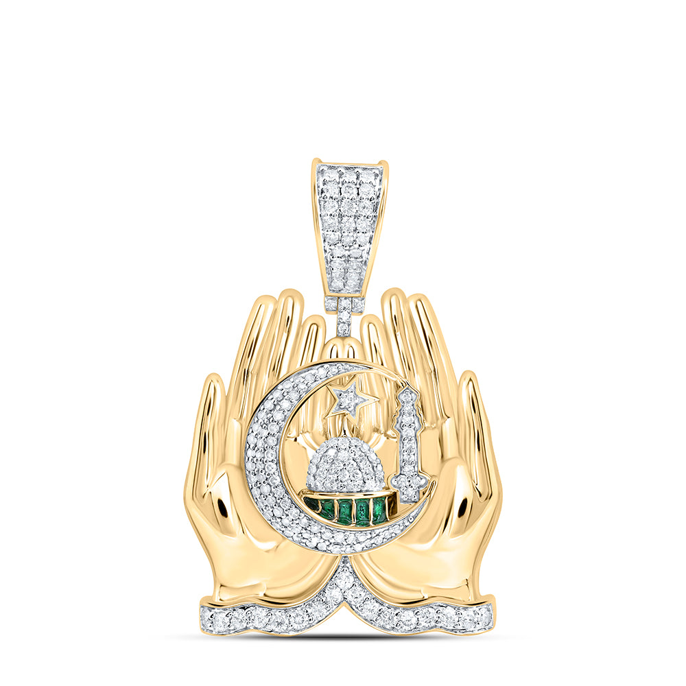 1CTW-DIA NK PRAYING MENS CHARM