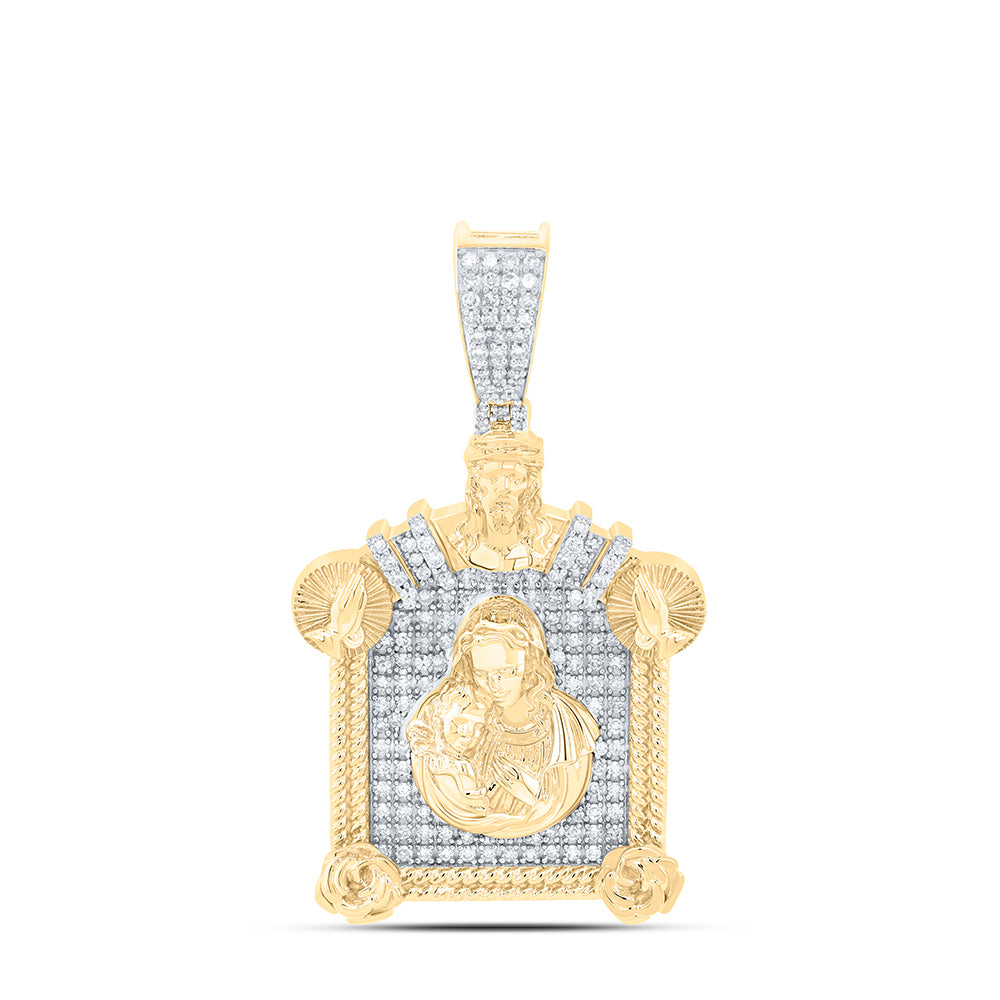 1CTW-DIA NK MOTHER MARY MENS CHARM