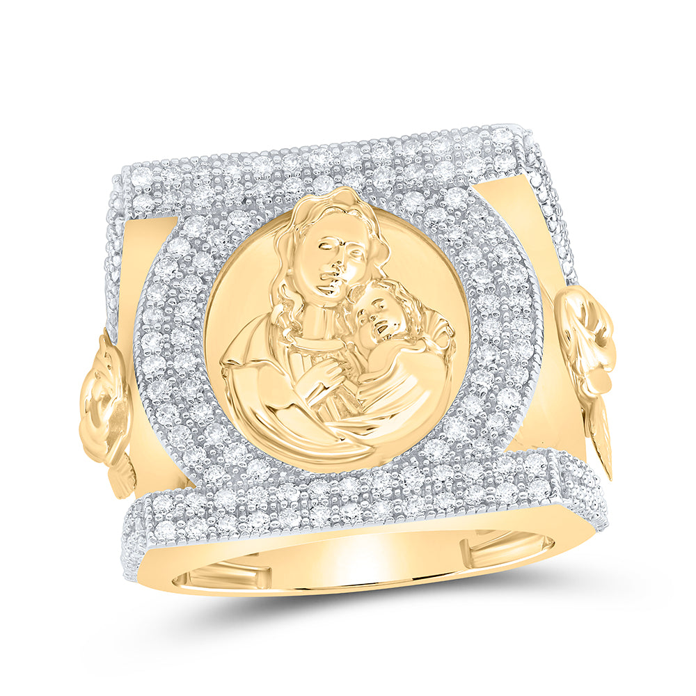 1 1/2CTW-DIA NK MOTHER MARY MENS RING