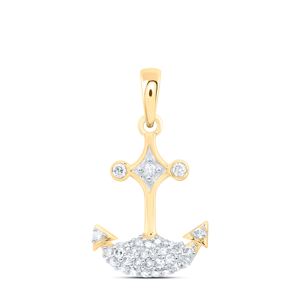 1/8CTW-DIA NK GIFT ANCHOR PENDANT