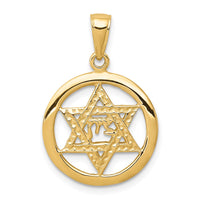 Load image into Gallery viewer, 14K Jewish Chai In Star Of David Pendant
