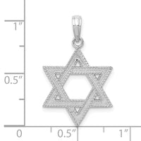 Load image into Gallery viewer, 14K White Gold Engraved Star Of David Charm
