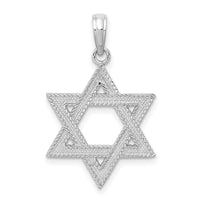 Load image into Gallery viewer, 14K White Gold Engraved Star Of David Charm
