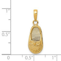 Load image into Gallery viewer, 14k 3-D Baby Shoe with Bow Pendant
