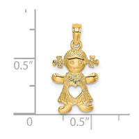 Load image into Gallery viewer, 14k Playful Girl w/Cut Out Heart Charm
