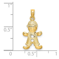 Load image into Gallery viewer, 14k Playful Boy w/Cut Out Buttons Charm

