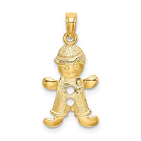 Load image into Gallery viewer, 14k Playful Boy w/Cut Out Buttons Charm
