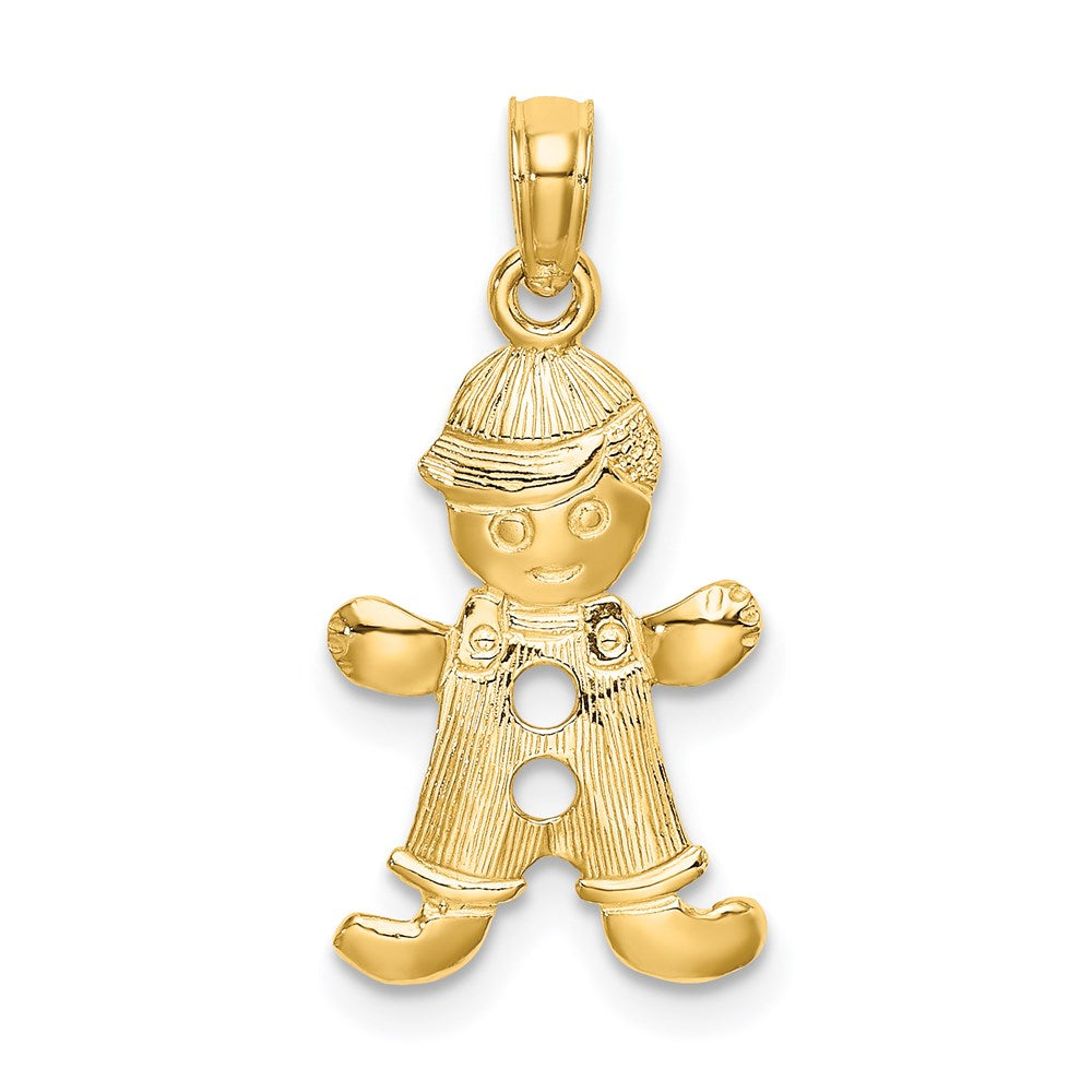 14k Playful Boy w/Cut Out Buttons Charm