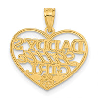 Load image into Gallery viewer, 14k Diamond-cut DADDYS LITTLE GIRL Heart Pendant

