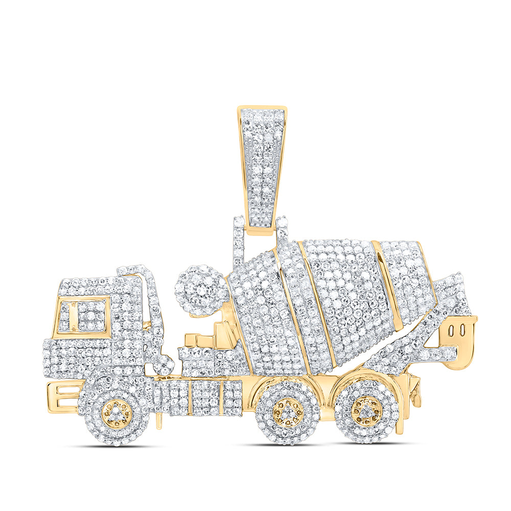 2 3/4CTW-DIA NK CONSTRUCTION TRUCK MENS CHARM